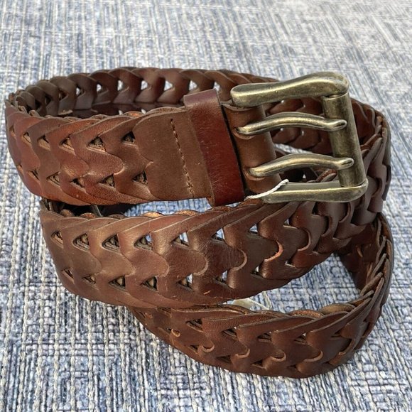 Other - Jeanswest Cuir Vertiable Belt Genuine Leather Braided Waistband Unisex Size 36